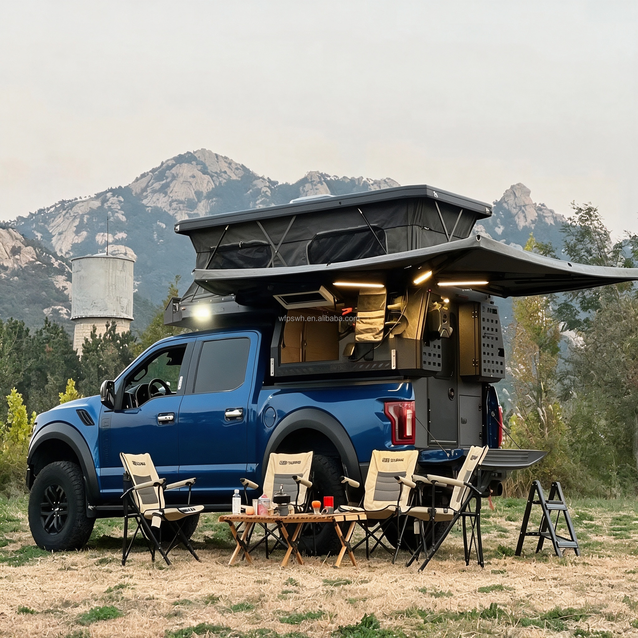 Pop up Truck Camper Soft Side | Aluminum Truck Bed Camper for F150 Hilux Silverado