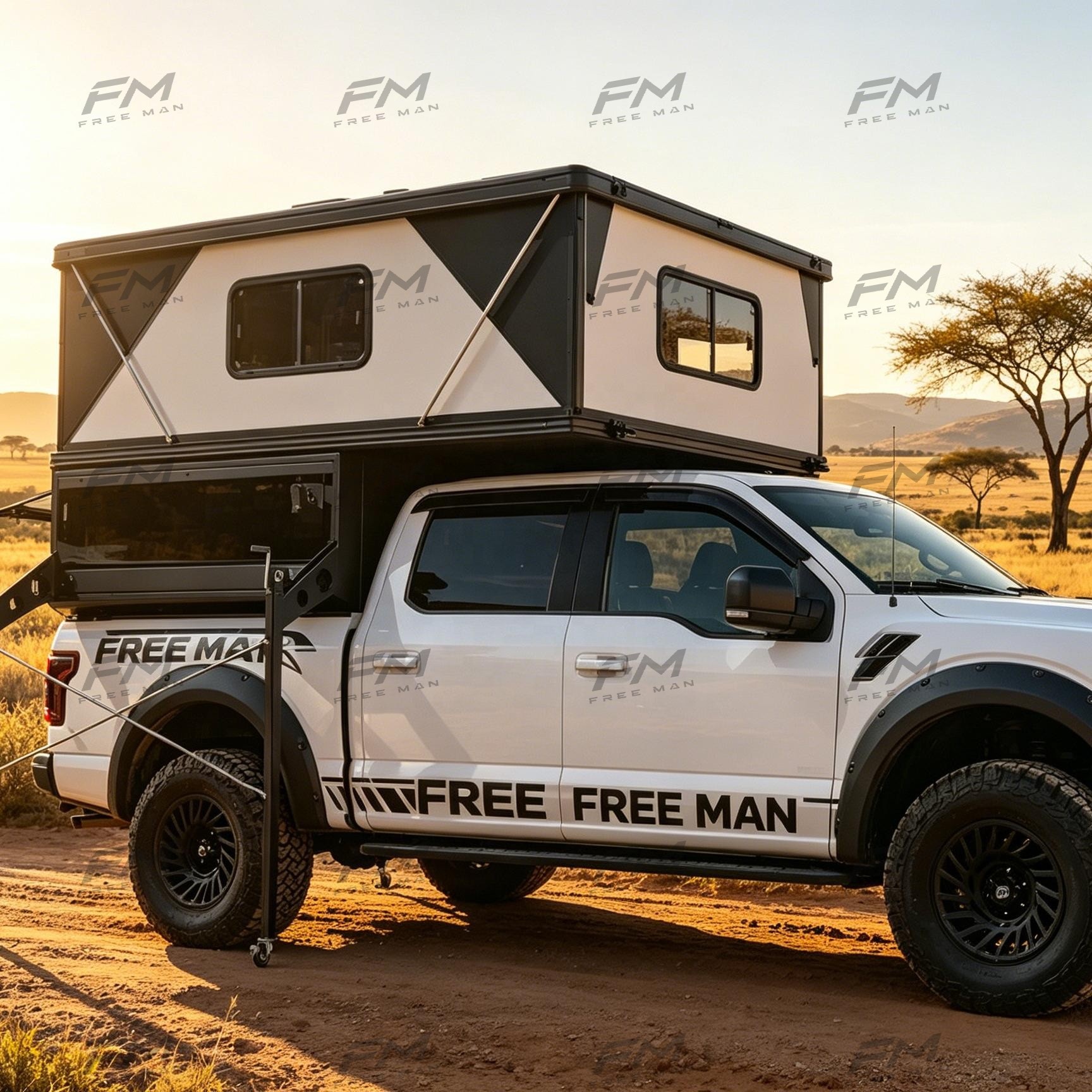 Custom Rooftop Hard Shell Tent for Pickup Truck Travel Campers 4x4 Rooftop Tent with Quick Automatic Opening Four-Season Design